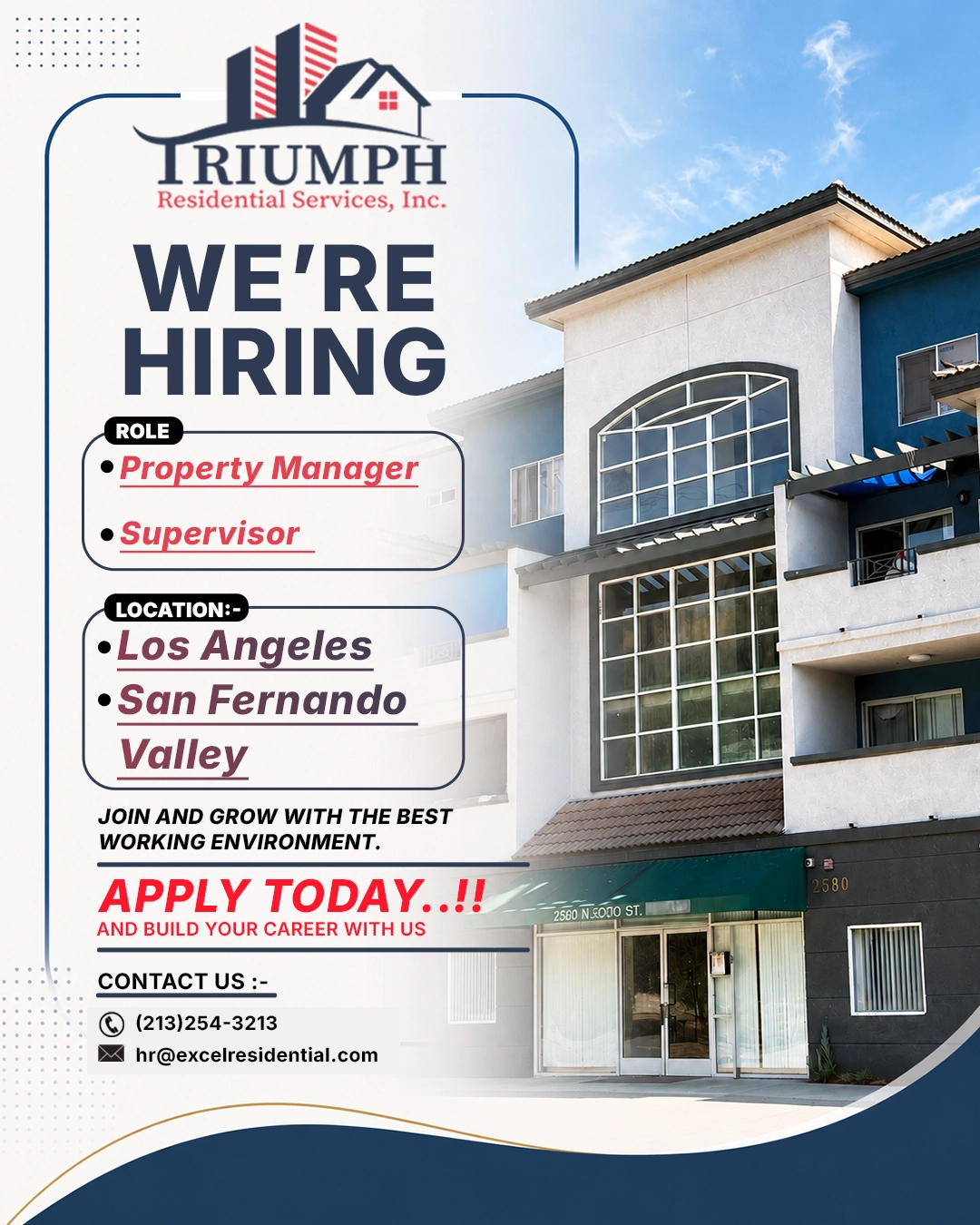 Excel Residential Services Job Fair - We're Hiring Property Managers and Maintenance - September 5th, 2025 from 12 PM - 4 PM